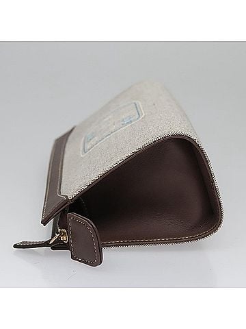 Bvlgari Logo Grey Canvas Clutch Bag (view 2)