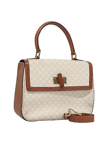 Céline Macadam White Canvas Handbag (view 1)