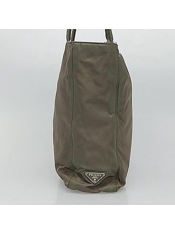 Prada Shopping Khaki Synthetic Tote Bag (view 2)