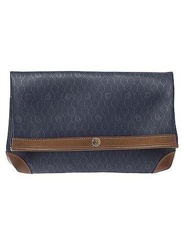 Dior Honeycomb Navy Canvas Clutch Bag (view 1)