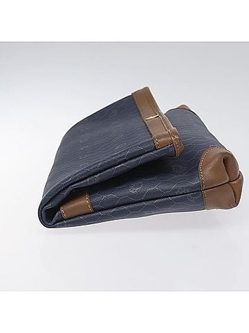 Dior Honeycomb Navy Canvas Clutch Bag (view 2)