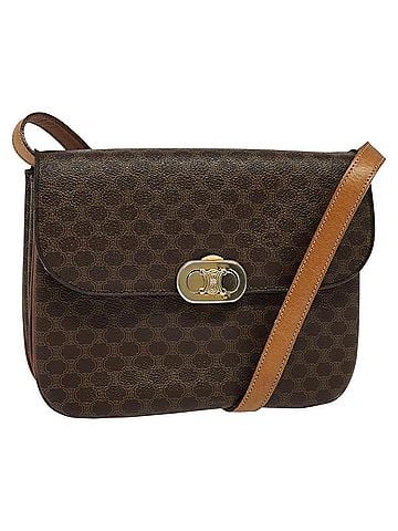 Céline Macadam Brown Canvas Shoulder Bag (view 1)