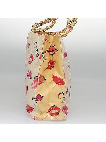 Chanel Cc Totebag Beige Patent Leather Tote Bag (view 2)