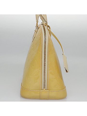 Louis Vuitton Alma Burgundy Patent Leather Handbag (view 2)