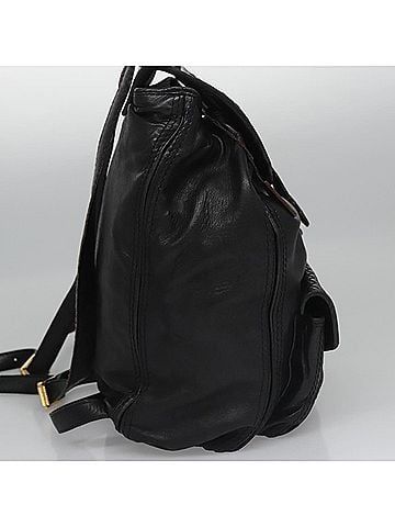 Bottega Veneta Intrecciato Black Leather Backpack Bag (view 2)