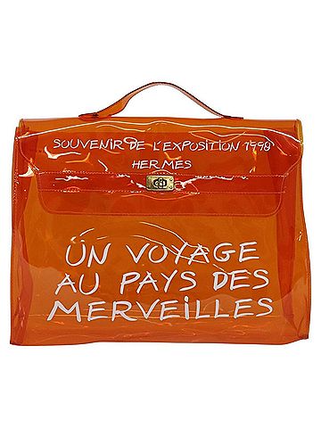 Hermès Kelly 40 Orange Vinyl Tote Bag (view 1)