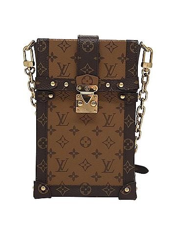 Louis Vuitton Pochette Trunk Brown Canvas Clutch Bag (view 1)