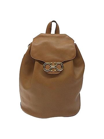 Salvatore Ferragamo Gancini Brown Leather Backpack Bag (view 1)