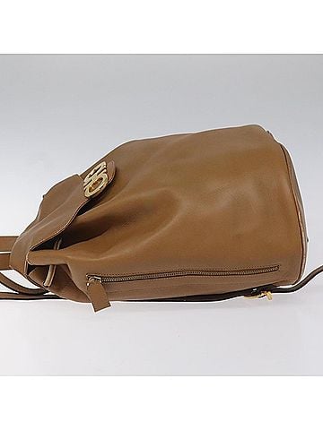 Salvatore Ferragamo Gancini Brown Leather Backpack Bag (view 2)