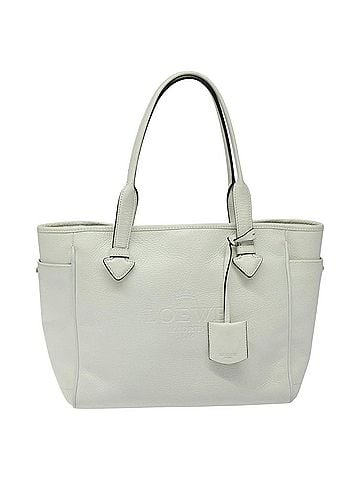 Loewe T Shopper White Leather Tote Bag (view 1)