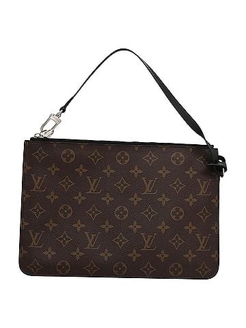 Louis Vuitton Macassar Brown Canvas Clutch Bag (view 1)