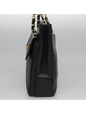 Chanel Cc Totebag Black Leather Tote Bag (view 2)