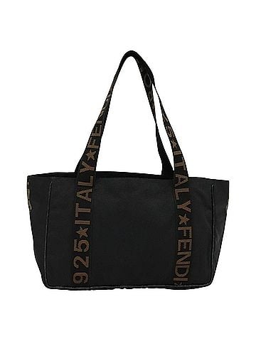 Fendi Roma Black Canvas Tote Bag (view 1)