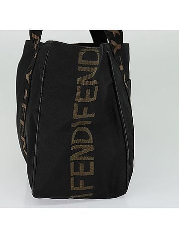 Fendi Roma Black Canvas Tote Bag (view 2)