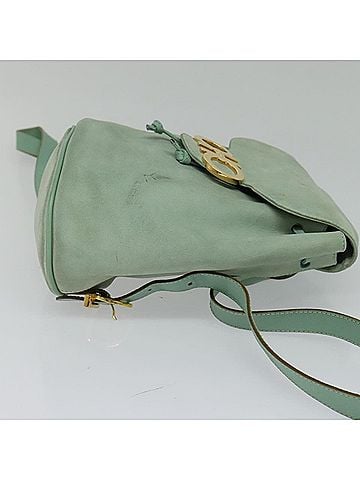 Salvatore Ferragamo Gancini Blue Suede Backpack Bag (view 2)