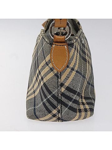 Burberry Nova Check Blue Canvas Shoulder Bag (view 2)