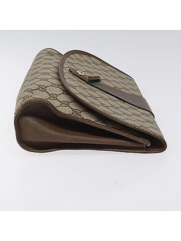 Gucci Ophidia Beige Canvas Clutch Bag (view 2)
