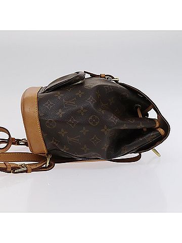 Louis Vuitton Montsouris Mm Brown Canvas Backpack Bag (view 2)