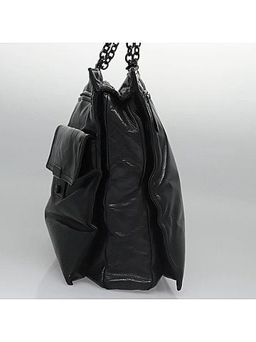 Bottega Veneta Tambura Black Leather Tote Bag (view 2)
