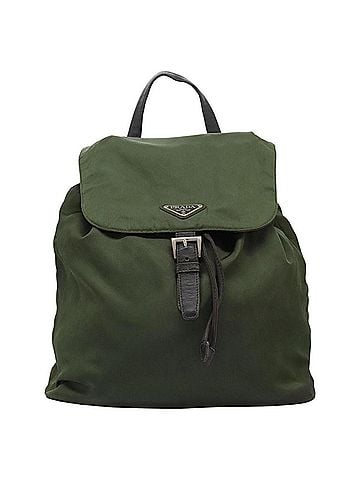 Prada Re-Nylon Khaki Synthetic Backpack Bag (view 1)