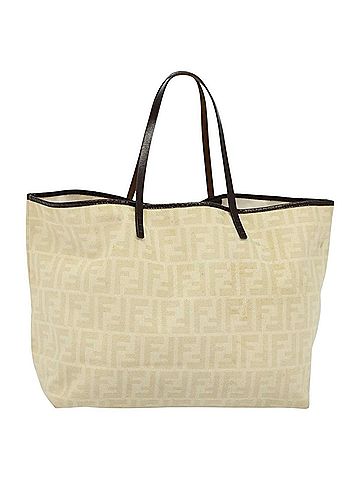 Fendi Roll Bag Beige Canvas Tote Bag (view 1)