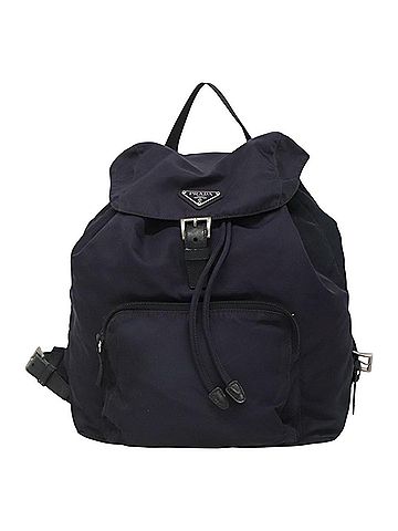 Prada Re-Nylon Navy Canvas Backpack Bag (view 1)