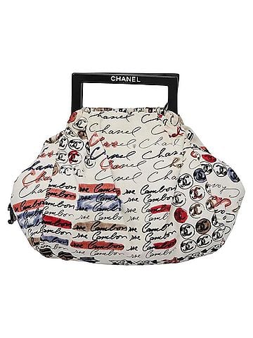 Chanel Cambon White Velvet Handbag (view 1)