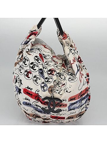 Chanel Cambon White Velvet Handbag (view 2)