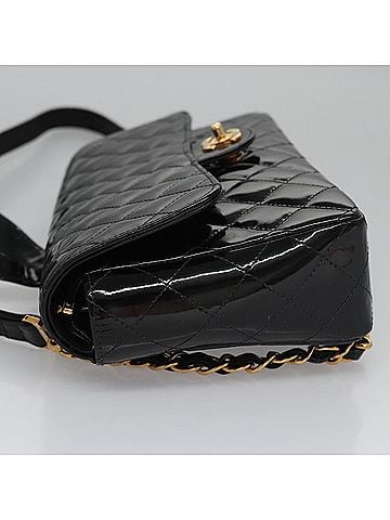 Chanel Timeless/Classique Black Patent Leather Backpack Bag (view 2)
