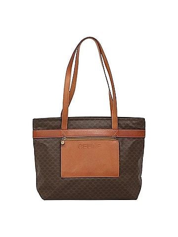 Céline Macadam Brown Canvas Tote Bag (view 1)