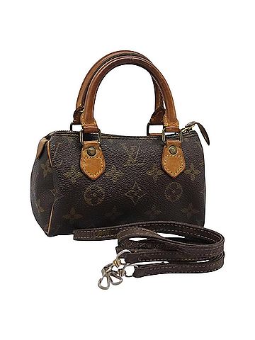 Louis Vuitton Mini Speedy Brown Canvas Handbag (view 1)