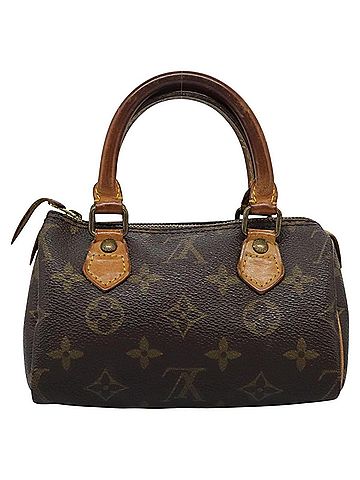 Louis Vuitton Mini Speedy Brown Canvas Handbag (view 2)