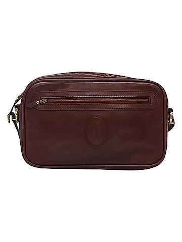 Cartier Must Line Burgundy Leather Shoulder Bag (view 1)