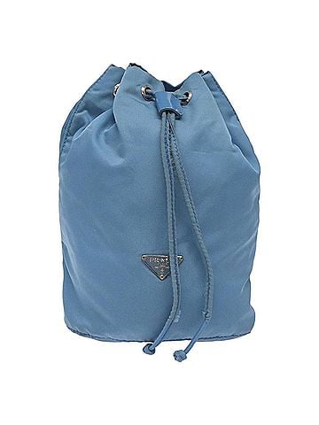 Prada Re-Nylon Blue Canvas Clutch Bag (view 1)