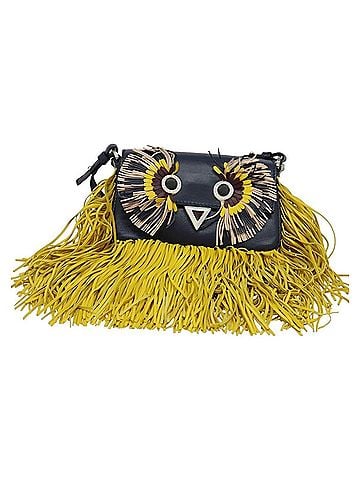 Fendi Monster Navy Leather Shoulder Bag (view 1)