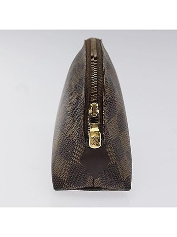 Louis Vuitton Cosmetic Pouch Brown Canvas Clutch Bag (view 2)