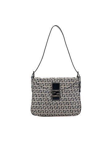 Fendi Zucchino Canvas Double Flap Shoulder Bag (view 1)