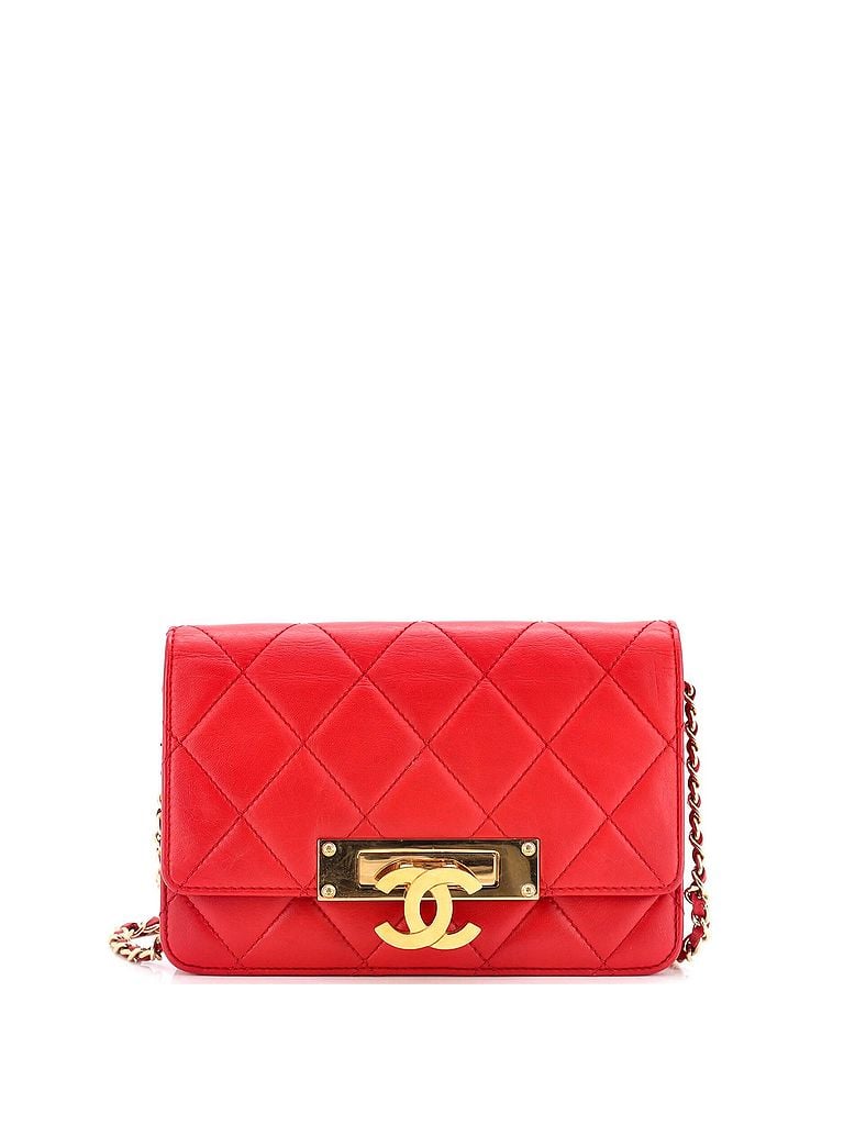 Chanel 100% Leather Red Golden Class Wallet on Chain Quilted Lambskin One size - photo 1
