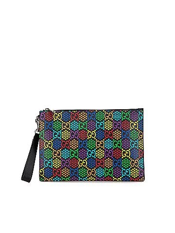 Gucci GG Supreme Psychedelic Zip Clutch (view 1)