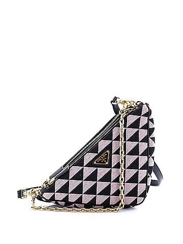 Prada Double Symbole Triangle Bag Leather and Jacquard Mini (view 1)