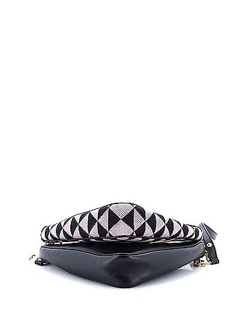Prada Double Symbole Triangle Bag Leather and Jacquard Mini (view 2)