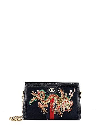 Gucci Ophidia Chain Shoulder Bag Embroidered Suede Small (view 1)