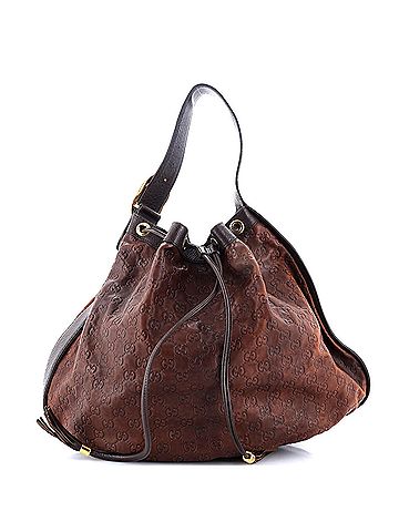 Gucci Interlocking Icon Drawstring Hobo Guccissima Leather Large (view 1)