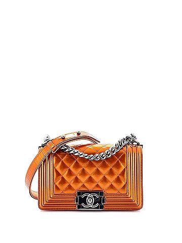 Chanel Boy Flap Bag Quilted Patent Small (view 1)