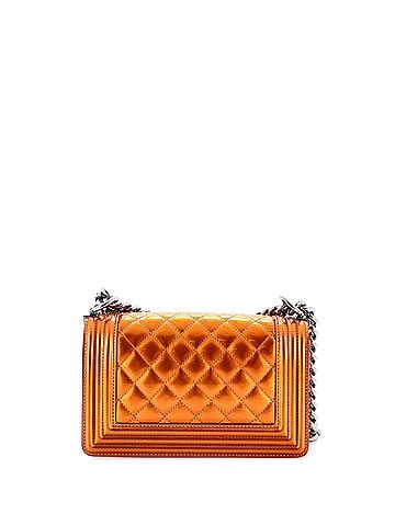 Chanel Boy Flap Bag Quilted Patent Small (view 2)