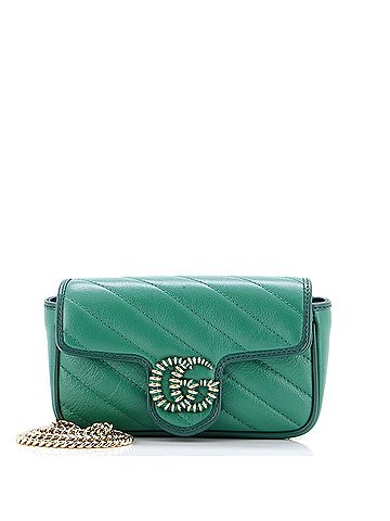 Gucci GG Marmont Flap Bag Diagonal Quilted Leather Super Mini (view 1)