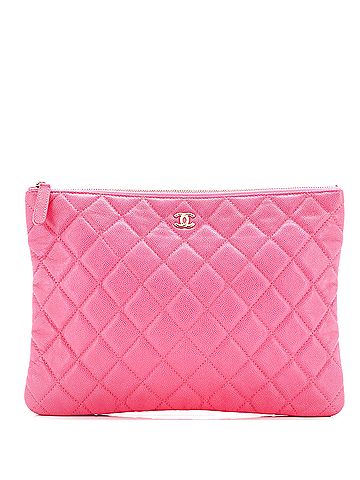Chanel O Case Clutch Quilted Caviar Medium (view 1)