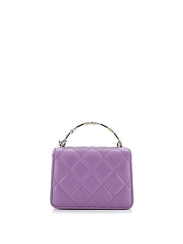 Chanel Coco Enamel Top Handle Flap Clutch with Chain Quilted Lambskin (view 2)