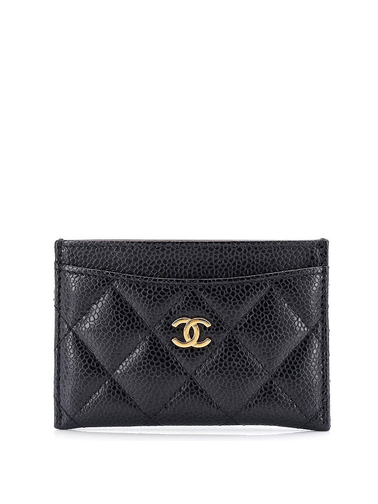 Chanel 100% Leather Black Classic Card Holder Quilted Caviar One size - photo 1