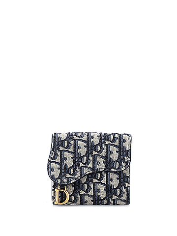Christian Dior Saddle Flap Wallet Oblique Canvas Mini (view 1)